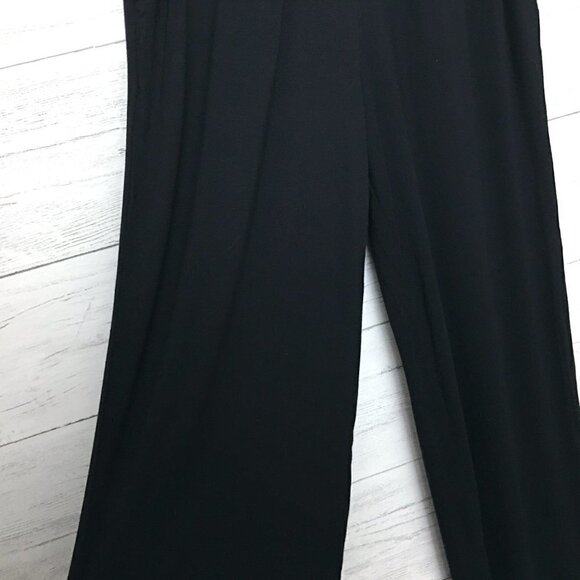 NEW Belle by Kim Gravel Black Wide Leg Pants Stretch Knit Lightweight Flowy XS - Picture 3 of 12